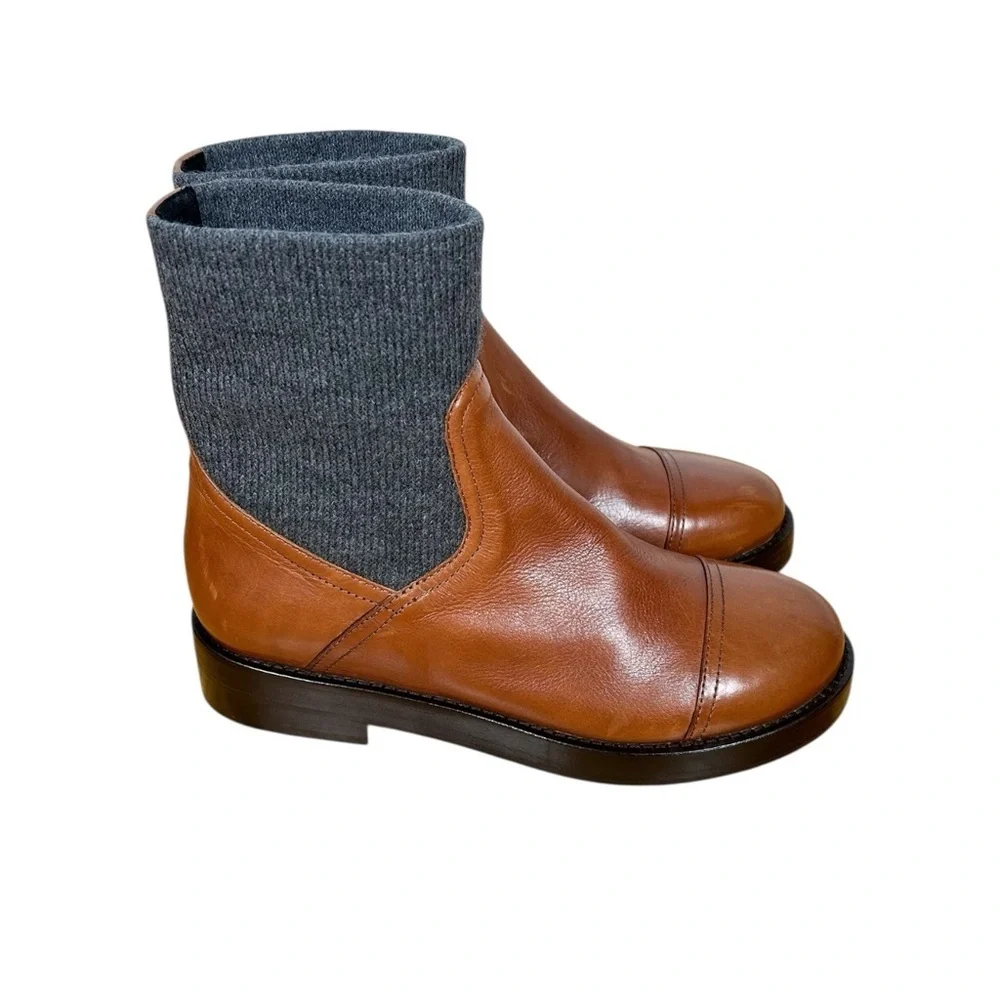 J. Crew Rib Cuff Boots in Italian Leather